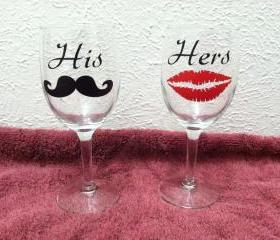 two his and hers wine glasses
