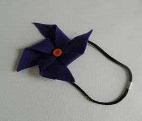 Purple and Orange Felt Pinwheel Headband