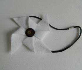 Black and White Felt Pinwheel Headband