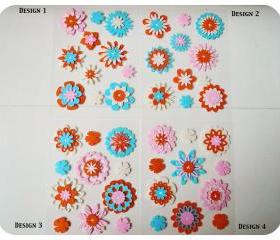 Flower felt embellishment set 