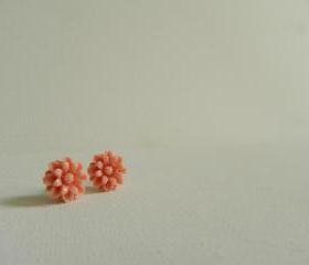 Cantaloupe Daisy Cabachon Earrings