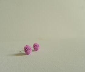 Soft Orchid Mum Cabachon Earrings