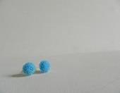 Cotton Candy Blue Mum Earrings