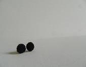 Black Mum Cabachon Earrings