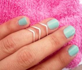 3 Chevron Above The Knuckle Ring - Silver Chevron Knuckle Rings - Set of 3 by Tiny Box