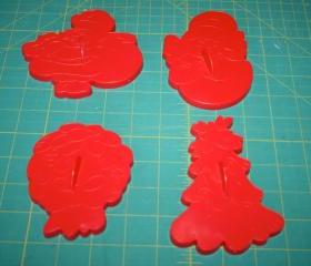 Wilton Cookie Cutter .. Woodridge IL .. 4 Pieces from Christmas Series