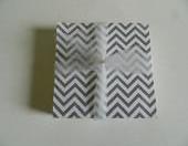 Gray and White Chevron Print Coasters