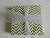 Key Lime and White Chevron Print Tile Coasters