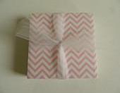 Light Pink and White Chevron Print Tile Coasters