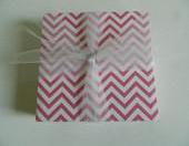 Bright Pink and White Chevron Print Tile Coasters
