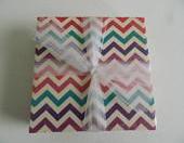 Multi-Colored Chevron Print Tile Coasters