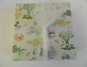 Owl and Deer Vintage Print Tile Coasters