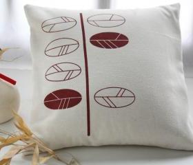 Cushion cover Autumn leaves handprinted