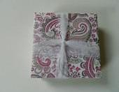 Pink Paisley Print Tile Coasters