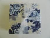 Vintage Blue Rose Print Tile Coasters