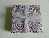 Purple Paisley Print Tile Coasters