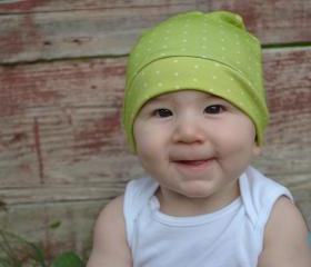 Organic Knit Polka Dot Hat- You Choose Color