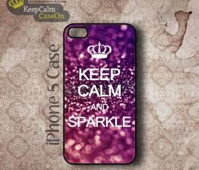 iPhone 5 Case, Keep Calm Sparkle iPhone Case Hard Fitted iPhone 5 Case, iPhone 5 Hard Case