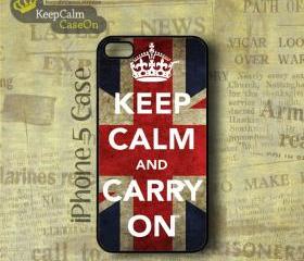iPhone 5 Case, Keep Calm Carry On UK iPhone Case Hard Fitted iPhone 5 Case, iPhone 5 Hard Case
