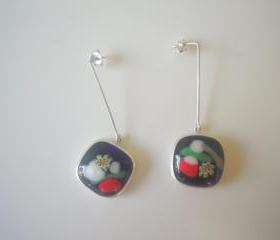 Glass Hoop Earrings