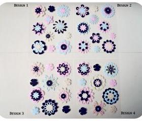 Flower felt embellishment set 