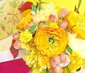 Yellow Wedding Bouquet, Fleur de lis Bridal Bouquet
