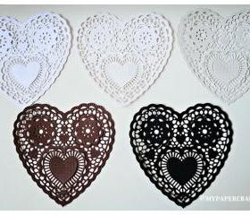 Heart shape Lace Doily (Basic Color) / pack 