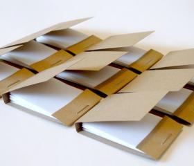 Kraft mini matchbook style notepads mini jotters mini memo pads party favors Set of 8