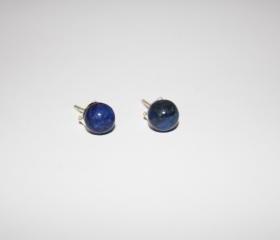 6mm sodalite stud earrings on sterling silver