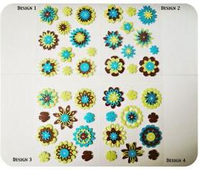 Flower felt embellishment set 