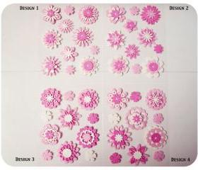 Flower felt embellishment set 