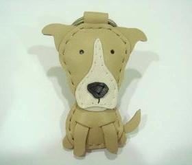Riley the Mutt leather keychain ( Light Brown )