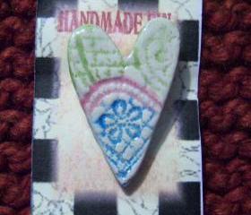 Ceramic Heart Pin #2