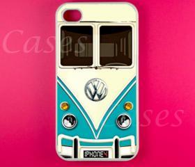 Iphone 4 Case - VW Minibus Teal Iphone Case,Iphone 4s Case