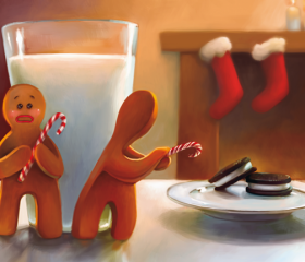 Cute Gingerbread Christmas Cards (6 Pack)