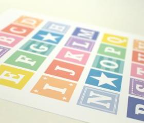 'Pastel Alphabet' 8x10 Nursery Art Print