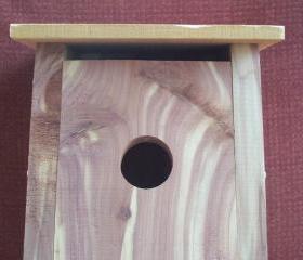 Cedar Bluebird house made out of handmilled cedar and handcrafted by my dad