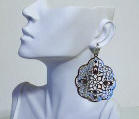 Sterling Silver and Large Silver Filigree Earrings