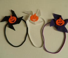 Halloween Pumpkinn Pinwheel Headband - Choose 1