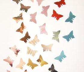 300 colorful butterflies, cardboard punches