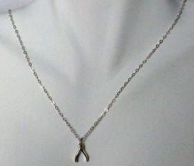 Simple and Dainty Sterling Silver Wishbone Necklace