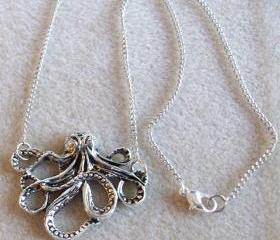 Silver Octopus Necklace