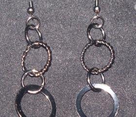 Gunmetal Hoop Dangle Earrings