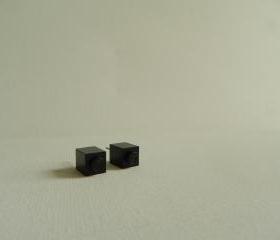 Single Square Black Lego Earrings