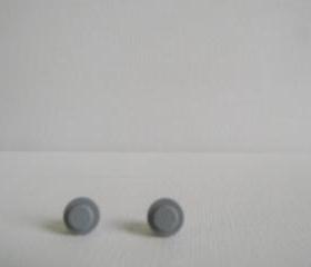 Round Grey Lego Earrings
