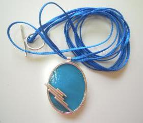 Clear Blue Sterling Silver Pendant