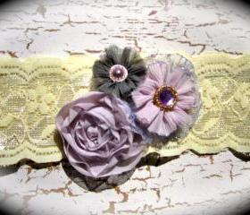 Vintage Shades of Lilac Lace Wedding Garter 516