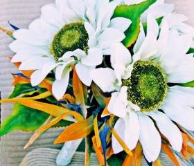Tropical Bridal Bouquet, Birds of Paradise Silk Wedding