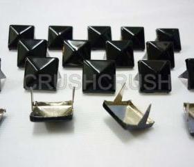  50x13mm Black Pyramid Studs Metal Punk ROCK Biker Spikes spots Heavy Duty DIY S613