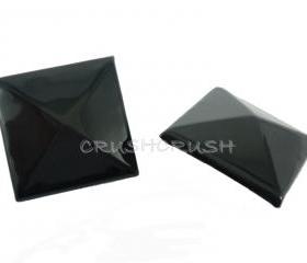  10x25mm Black PYRAMID Studs Punk Rock Biker Spikes spots S625